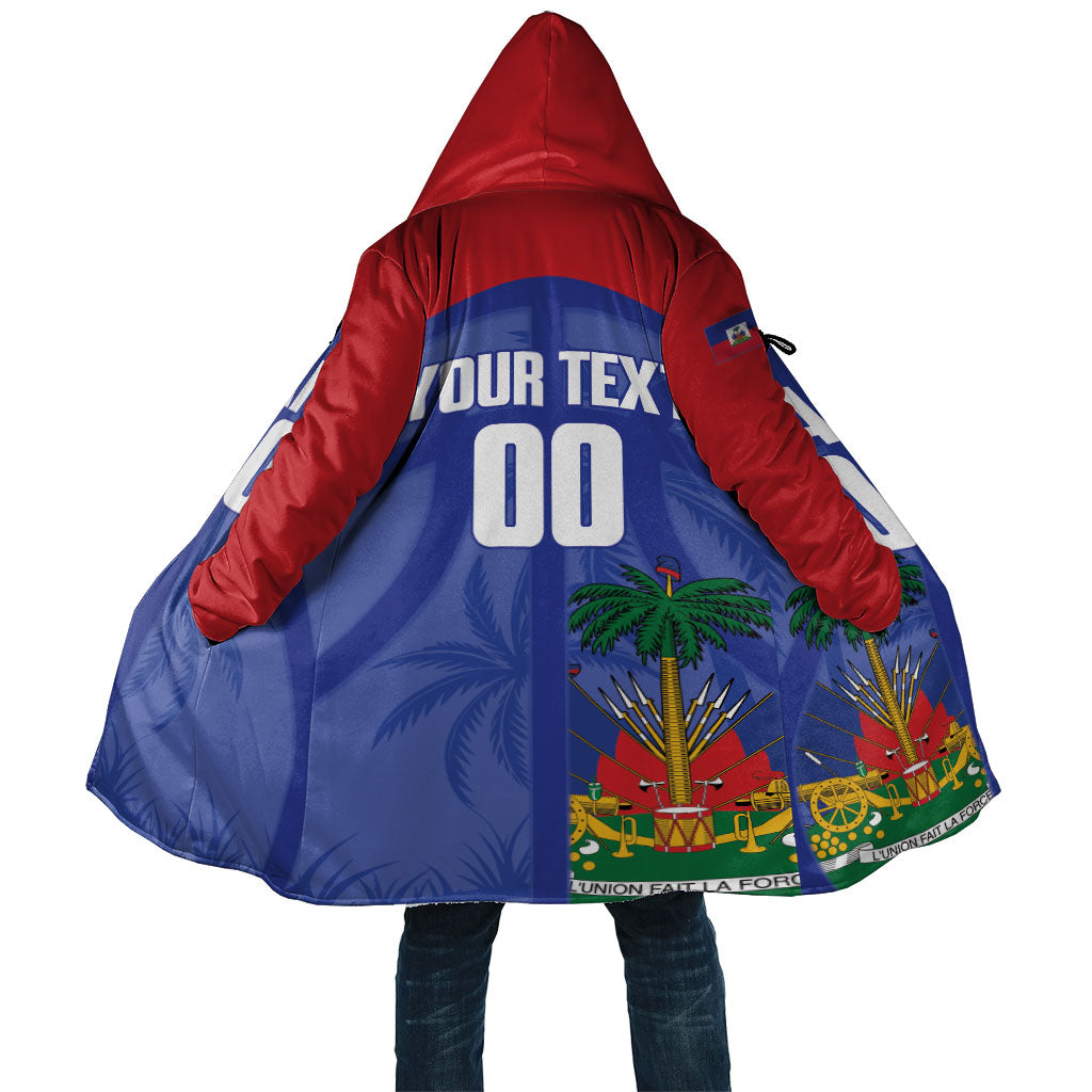 Haiti Basketball Custom Cloak Ayiti Coat Of Arms Blue Sporty Style