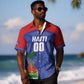 Haiti Basketball Custom Hawaiian Shirt Ayiti Coat Of Arms Blue Sporty Style