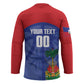 Haiti Basketball Custom Hockey Jersey Ayiti Coat Of Arms Blue Sporty Style