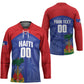 Haiti Basketball Custom Hockey Jersey Ayiti Coat Of Arms Blue Sporty Style