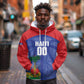 Haiti Basketball Custom Hoodie Ayiti Coat Of Arms Blue Sporty Style