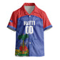 Haiti Basketball Custom Kid Hawaiian Shirt Ayiti Coat Of Arms Blue Sporty Style
