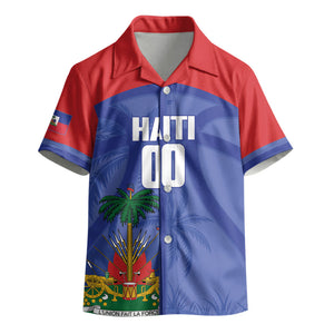 Haiti Basketball Custom Kid Hawaiian Shirt Ayiti Coat Of Arms Blue Sporty Style