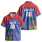 Haiti Basketball Custom Kid Hawaiian Shirt Ayiti Coat Of Arms Blue Sporty Style