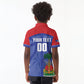 Haiti Basketball Custom Kid Polo Shirt Ayiti Coat Of Arms Blue Sporty Style