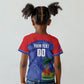 Haiti Basketball Custom Kid T shirt Ayiti Coat Of Arms Blue Sporty Style