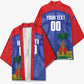 Haiti Basketball Custom Kimono Ayiti Coat Of Arms Blue Sporty Style