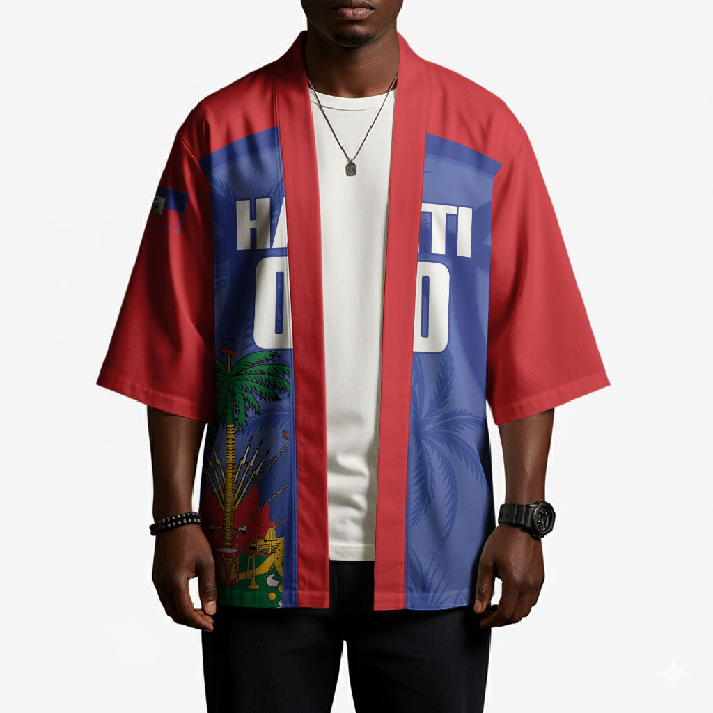 Haiti Basketball Custom Kimono Ayiti Coat Of Arms Blue Sporty Style