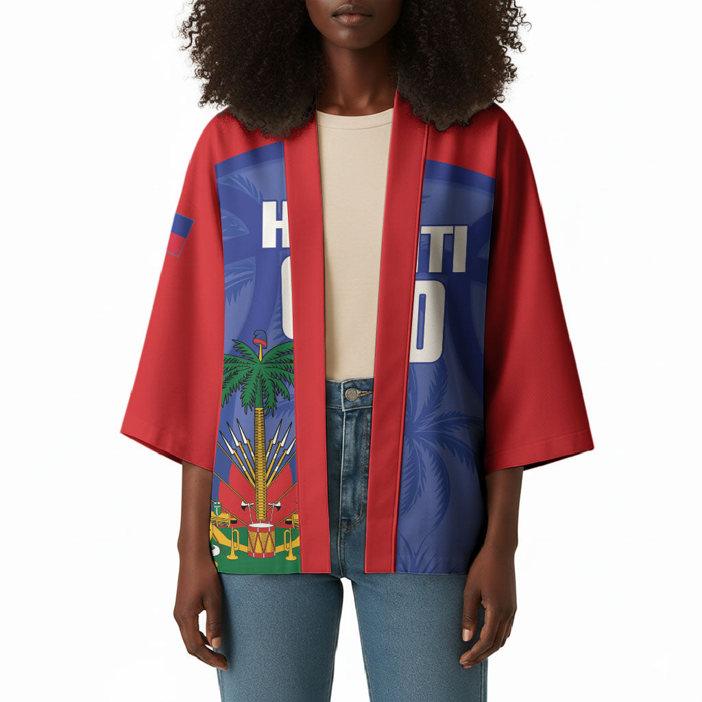 Haiti Basketball Custom Kimono Ayiti Coat Of Arms Blue Sporty Style
