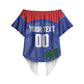Haiti Basketball Custom Off Shoulder Wrap Waist Top Ayiti Coat Of Arms Blue Sporty Style