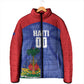 Haiti Basketball Custom Padded Jacket Ayiti Coat Of Arms Blue Sporty Style