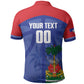 Haiti Basketball Custom Polo Shirt Ayiti Coat Of Arms Blue Sporty Style