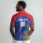 Haiti Basketball Custom Polo Shirt Ayiti Coat Of Arms Blue Sporty Style