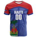 Haiti Basketball Custom T shirt Ayiti Coat Of Arms Blue Sporty Style