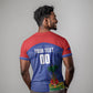 Haiti Basketball Custom T shirt Ayiti Coat Of Arms Blue Sporty Style