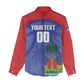 Haiti Basketball Custom Women Casual Shirt Ayiti Coat Of Arms Blue Sporty Style