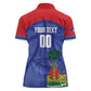 Haiti Basketball Custom Women Polo Shirt Ayiti Coat Of Arms Blue Sporty Style
