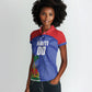 Haiti Basketball Custom Women Polo Shirt Ayiti Coat Of Arms Blue Sporty Style