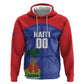 Haiti Basketball Custom Zip Hoodie Ayiti Coat Of Arms Blue Sporty Style