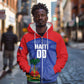 Haiti Basketball Custom Zip Hoodie Ayiti Coat Of Arms Blue Sporty Style