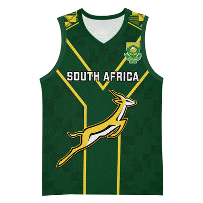 South Africa Rugby Basketball Jersey Go Champions Springboks - African Pride