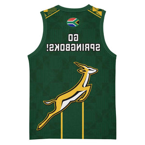 South Africa Rugby Basketball Jersey Go Champions Springboks - African Pride