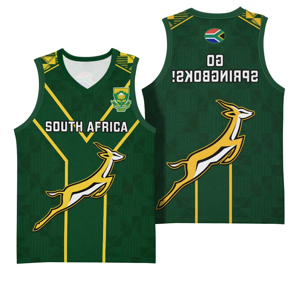 South Africa Rugby Basketball Jersey Go Champions Springboks - African Pride