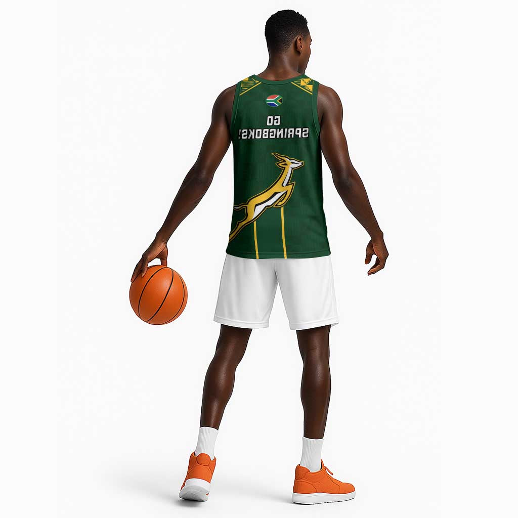 South Africa Rugby Basketball Jersey Go Champions Springboks - African Pride