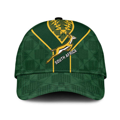 South Africa Rugby Classic Cap Go Champions Springboks Kente Pattern