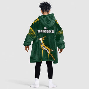 South Africa Rugby KId Wearable Blanket Hoodie Go Champions Springboks