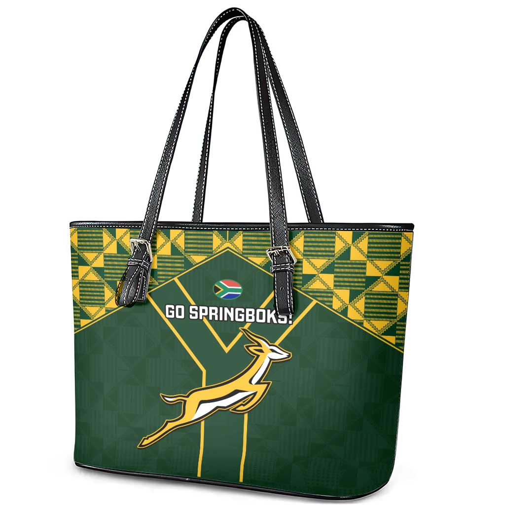 South Africa Rugby Leather Tote Bag Go Champions Springboks