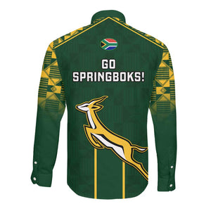 South Africa Rugby Long Sleeve Button Shirt Go Champions Springboks