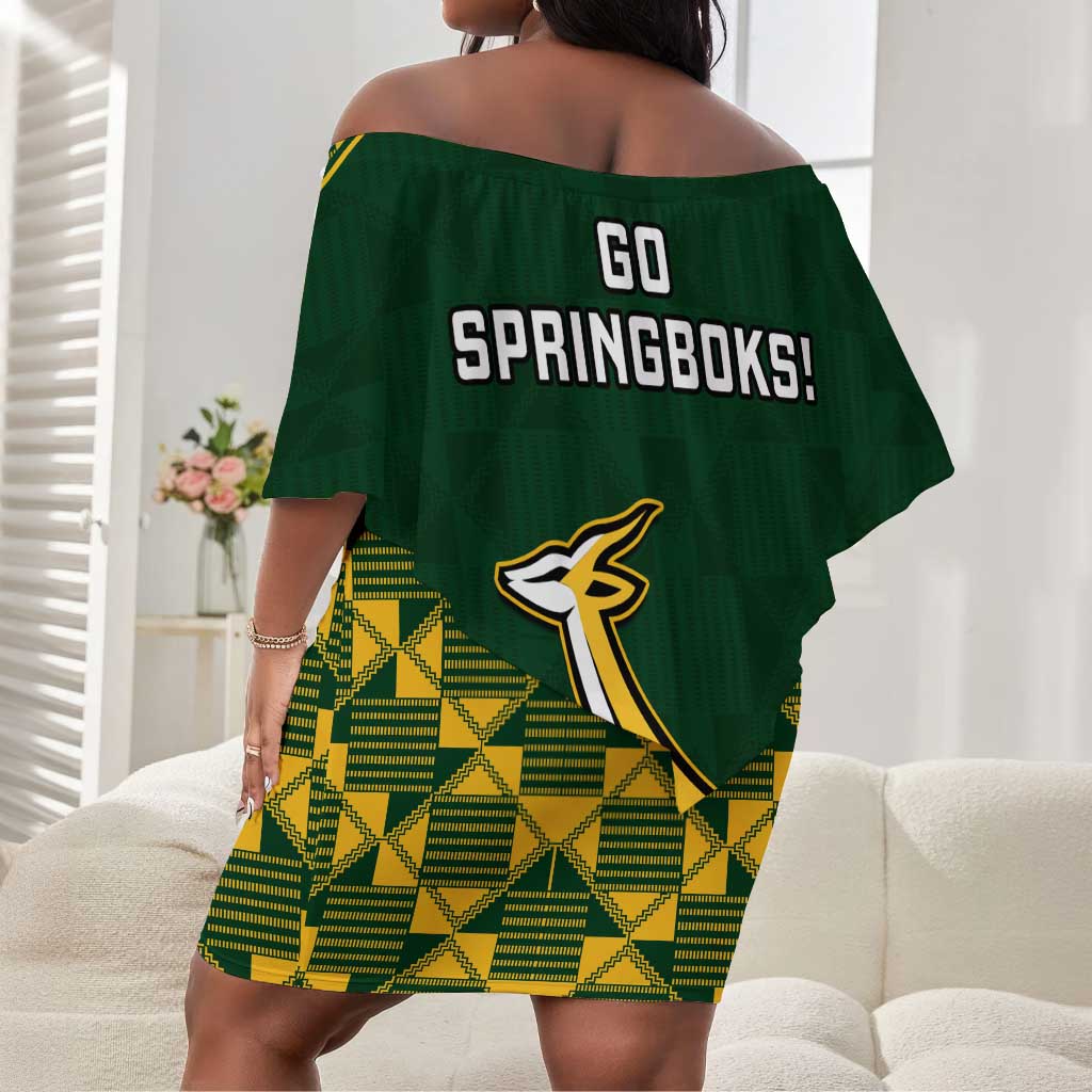South Africa Rugby Off Shoulder Short Dress Go Champions