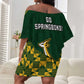 South Africa Rugby Off Shoulder Short Dress Go Champions Springboks LT14