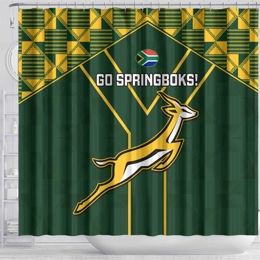 South Africa Rugby Shower Curtain Go Champions Springboks