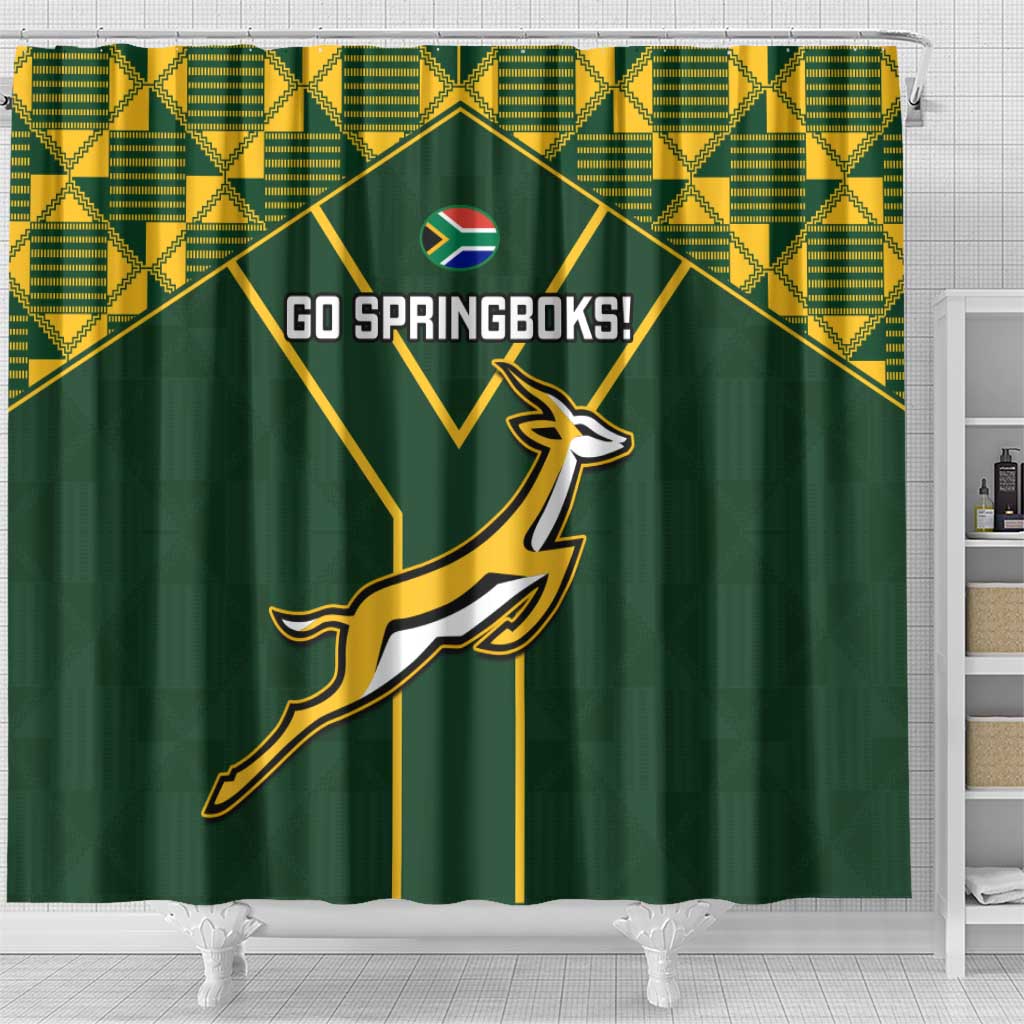 South Africa Rugby Shower Curtain Go Champions Springboks