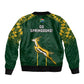 South Africa Rugby Sleeve Zip Bomber Jacket Go Champions Springboks
