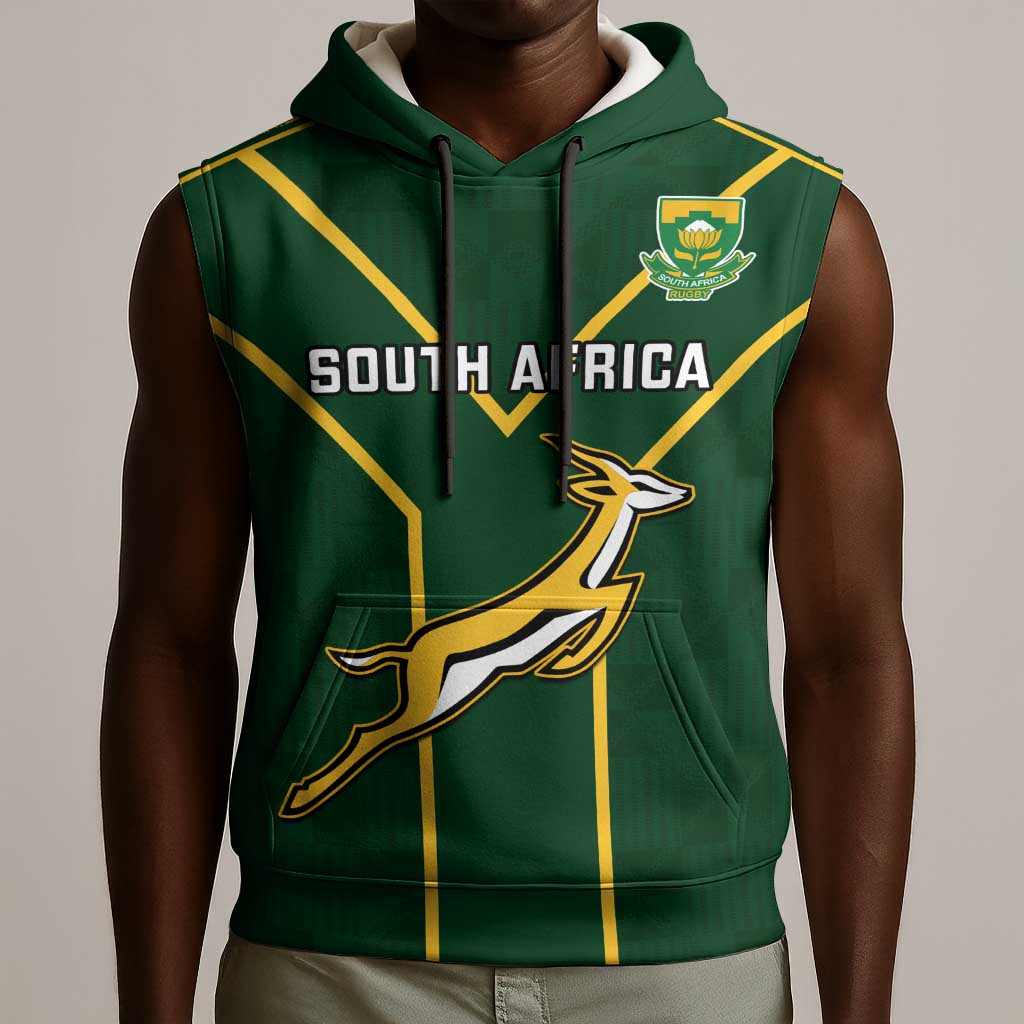 South Africa Rugby Sleeveless Hoodie Go Champions Springboks - African Pride