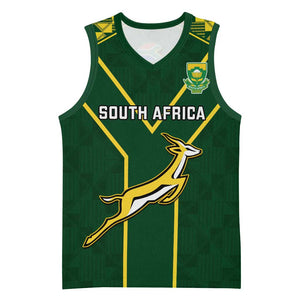 Custom South Africa Rugby Basketball Jersey Go Champions Springboks - African Pride