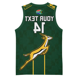 Custom South Africa Rugby Basketball Jersey Go Champions Springboks - African Pride
