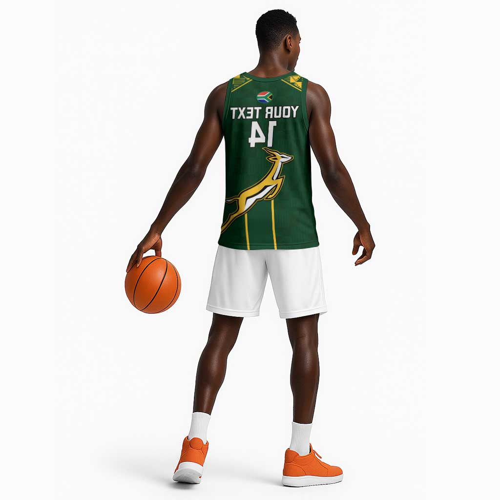 Custom South Africa Rugby Basketball Jersey Go Champions Springboks - African Pride