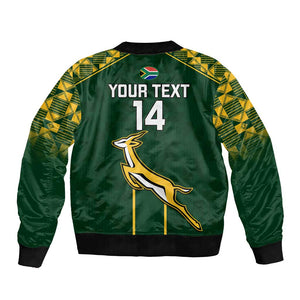 Custom South Africa Rugby Bomber Jacket Go Champions Springboks