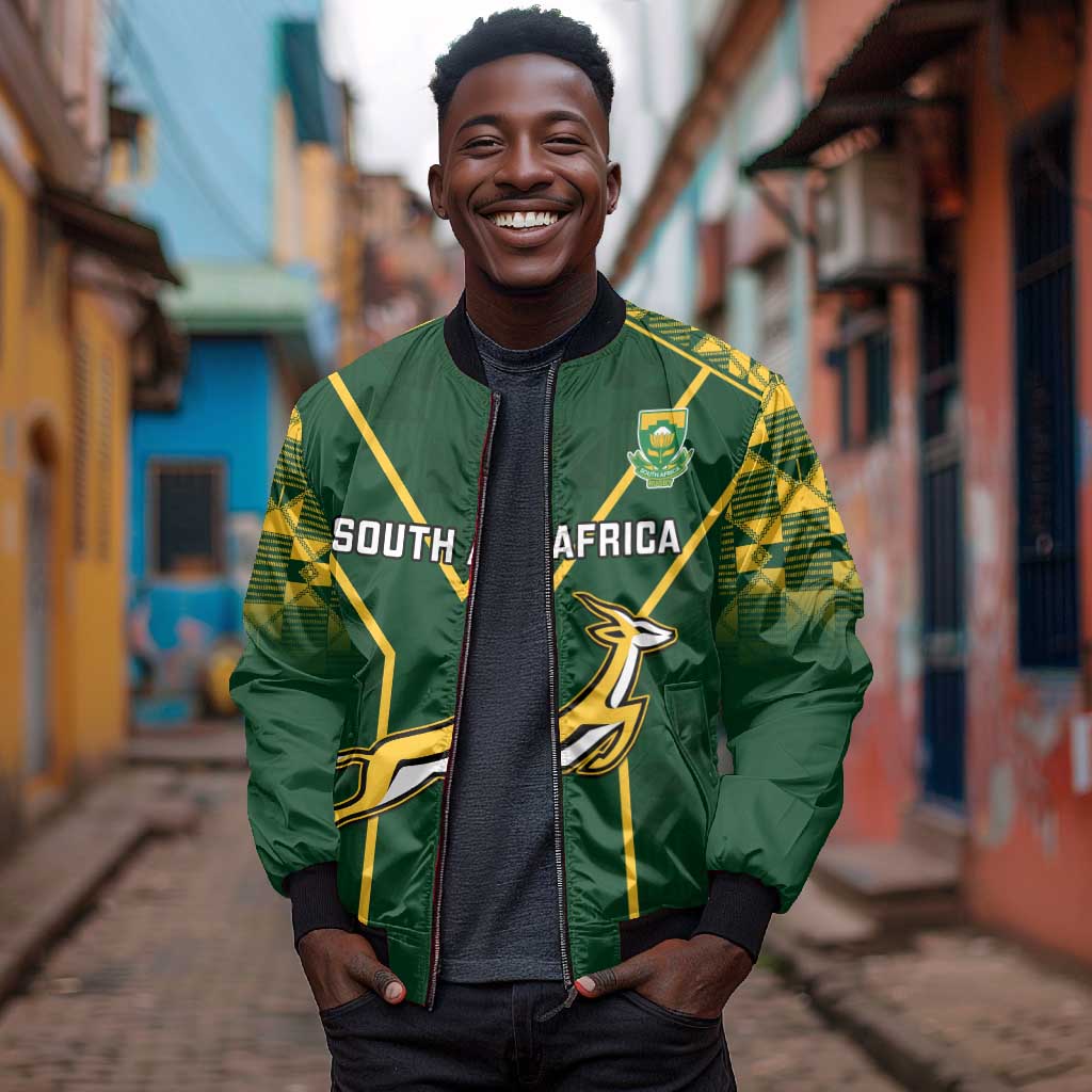 Custom South Africa Rugby Bomber Jacket Go Champions Springboks