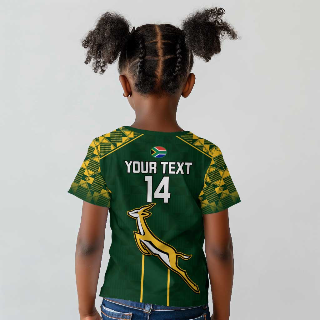Custom South Africa Rugby Kid T shirt Go Champions Springboks