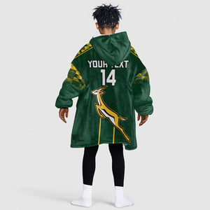 Custom South Africa Rugby KId Wearable Blanket Hoodie Go Champions Springboks