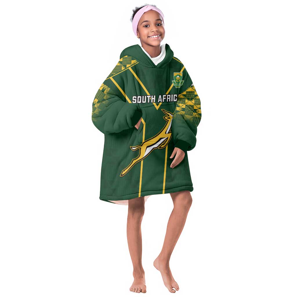 Custom South Africa Rugby KId Wearable Blanket Hoodie Go Champions Springboks