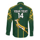 Custom South Africa Rugby Long Sleeve Button Shirt Go Champions Springboks