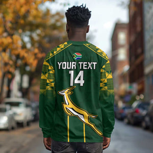 Custom South Africa Rugby Long Sleeve Shirt Go Champions Springboks LT14