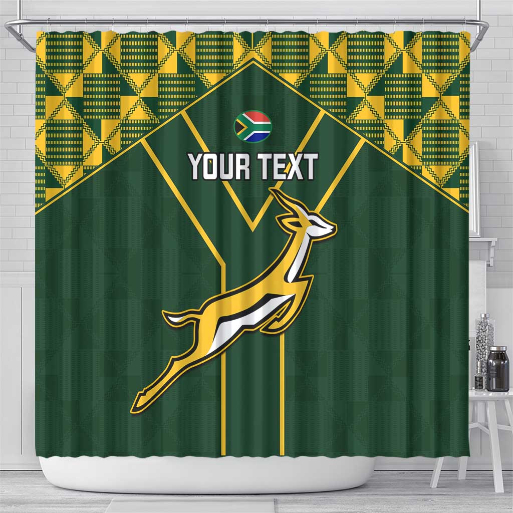 Custom South Africa Rugby Shower Curtain Go Champions Springboks