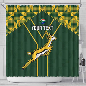 Custom South Africa Rugby Shower Curtain Go Champions Springboks